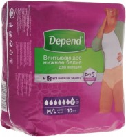 Photos - Nappies Depend Pants Woman M/L / 10 pcs 