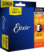 Photos - Strings Elixir Electric Nanoweb Light 10-46 (3-Pack) 