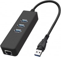 Photos - Card Reader / USB Hub Dynamode USB3.0-Type-A-RJ45-HUB3