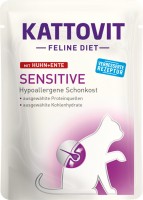 Photos - Cat Food Kattovit Sensitive Pouch with Chicken/Duck 85 g 