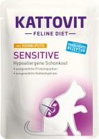 Photos - Cat Food Kattovit Sensitive Pouch with Chicken/Turkey 85 g 