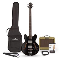 Guitar Gear4music San Francisco Semi Acoustic Bass SubZero V15B Amp Pack