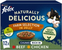 Photos - Cat Food Felix Naturally Delicious Farm Selection in Jelly 12 pcs 