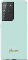 Case GUESS Silicone Script Gold Logo for Galaxy S21 Ultra 
