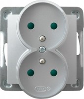 Photos - Socket Ospel Impresja GP-2YRZP/m/18 silver