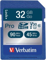 Memory Card Verbatim Pro 600X SDHC Memory Card, UHS-I V30 U3 Class 10 32 GB