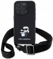 Case Karl Lagerfeld Saffiano Karl&Choupette Metal Pin Crossbody Strap for iPhone 16 Pro Max 