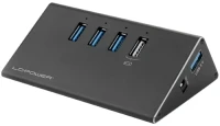 Photos - Card Reader / USB Hub LC-Power LC-HUB-ALU-2B-4