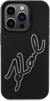 Photos - Case Karl Lagerfeld 3D Rubber Bicolor Signature for iPhone 16 Pro 