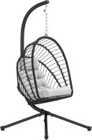 Canopy Swing Outsunny Outdoor PE Rattan Swing Chair with Thick Padded Cushion 